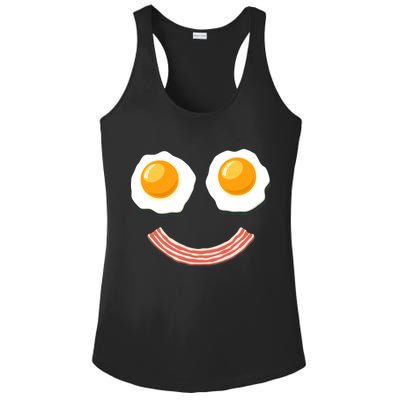 Funny Breakfast Bacon and Eggs Ladies PosiCharge Competitor Racerback Tank