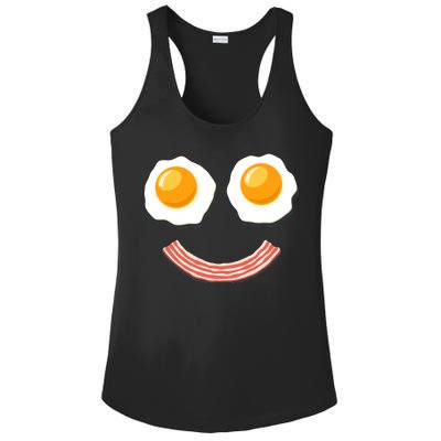 Funny Breakfast Bacon and Eggs Ladies PosiCharge Competitor Racerback Tank