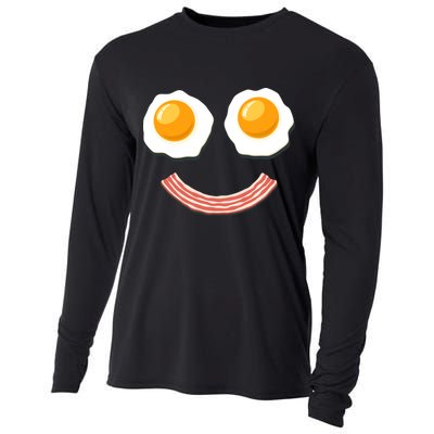 Funny Breakfast Bacon and Eggs Cooling Performance Long Sleeve Crew