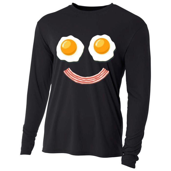 Funny Breakfast Bacon and Eggs Cooling Performance Long Sleeve Crew
