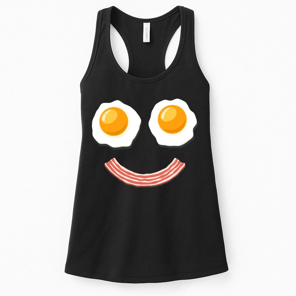 Funny Breakfast Bacon and Eggs Womens Tank Top