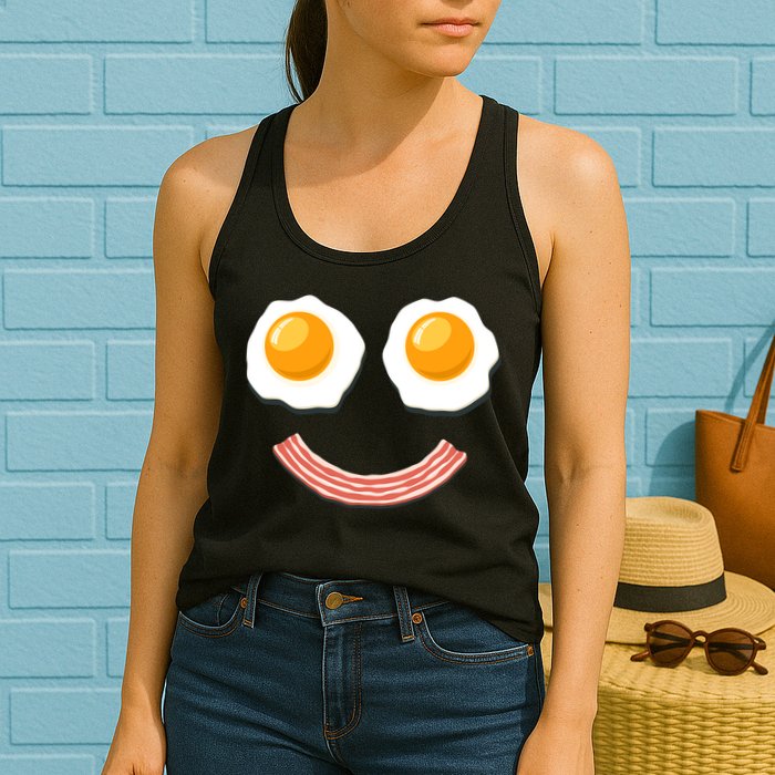 Funny Breakfast Bacon and Eggs Womens Tank Top