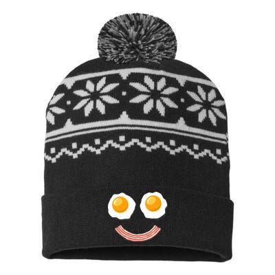 Funny Breakfast Bacon and Eggs USA-Made Snowflake Beanie