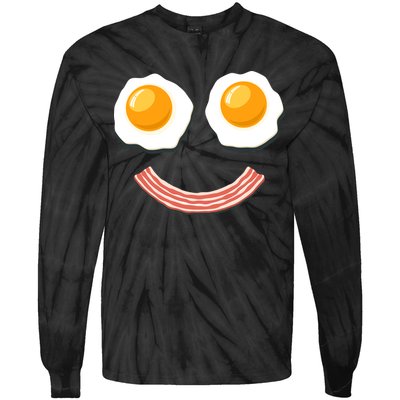 Funny Breakfast Bacon and Eggs Tie-Dye Long Sleeve Shirt