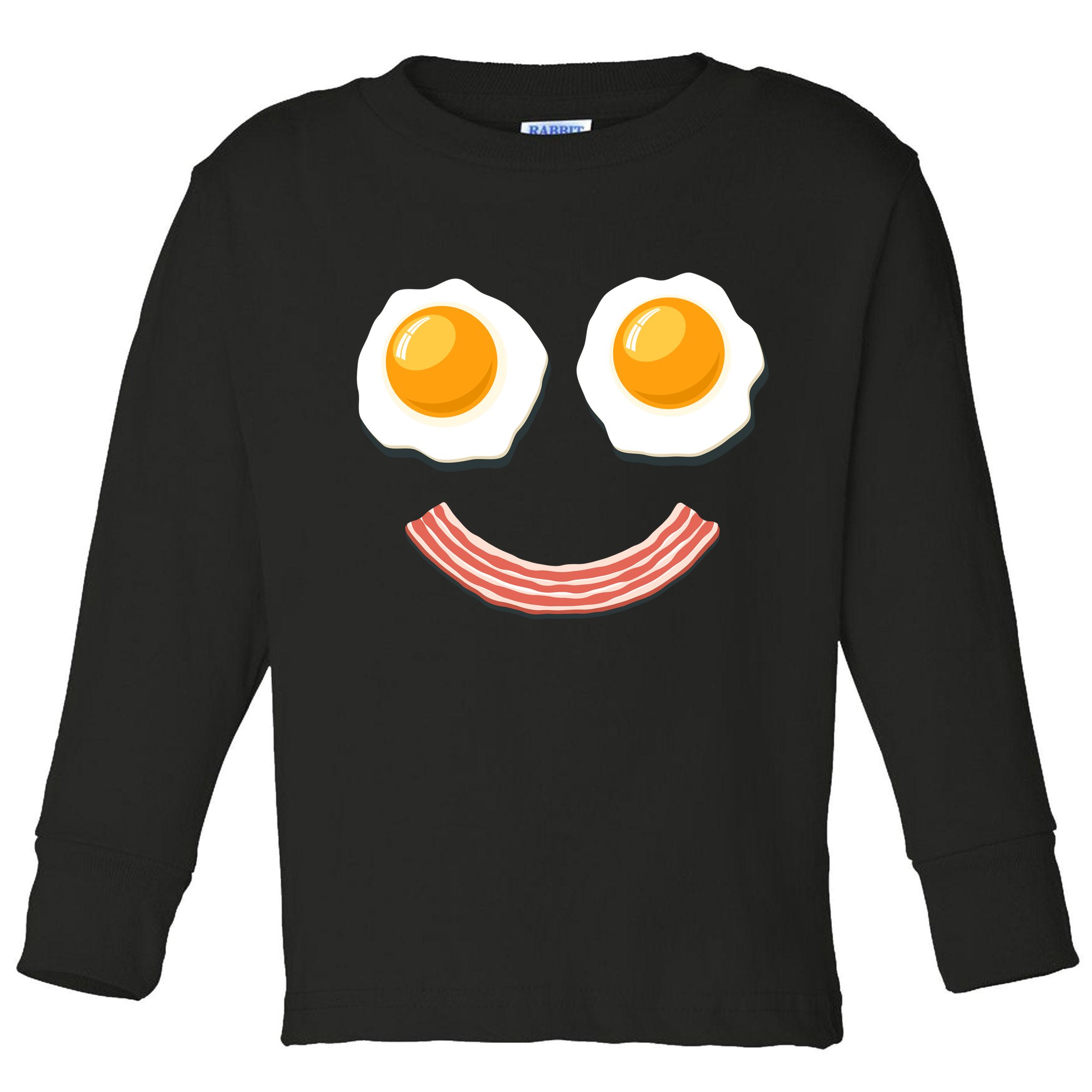Funny Breakfast Bacon and Eggs Toddler Long Sleeve Shirt