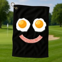 Funny Breakfast Bacon and Eggs Golf Towel