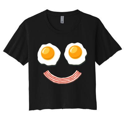 Funny Breakfast Bacon and Eggs Crop Top