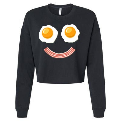 Funny Breakfast Bacon and Eggs Cropped Pullover Crew