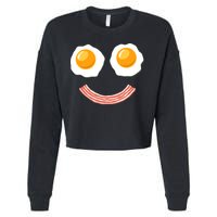 Funny Breakfast Bacon and Eggs Cropped Pullover Crew