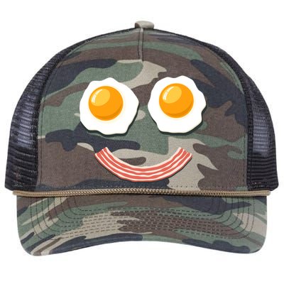 Funny Breakfast Bacon and Eggs Retro Rope Trucker Hat Cap