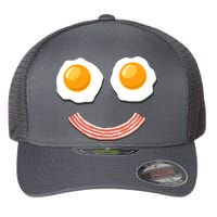 Funny Breakfast Bacon and Eggs Flexfit Unipanel Trucker Cap