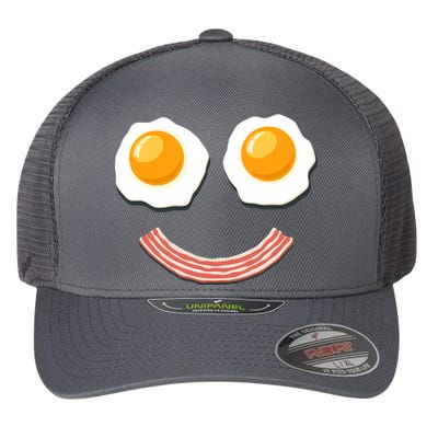 Funny Breakfast Bacon and Eggs Flexfit Unipanel Trucker Cap