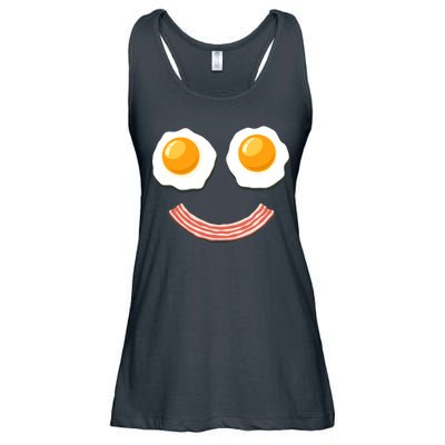 Funny Breakfast Bacon and Eggs Ladies Essential Flowy Tank