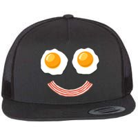 Funny Breakfast Bacon and Eggs Flat Bill Trucker Hat