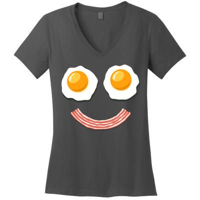 Funny Breakfast Bacon and Eggs Women's V-Neck T-Shirt