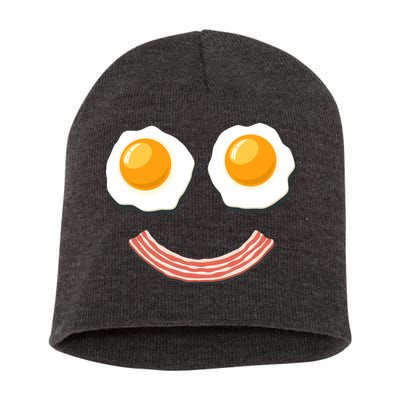 Funny Breakfast Bacon and Eggs Short Acrylic Beanie