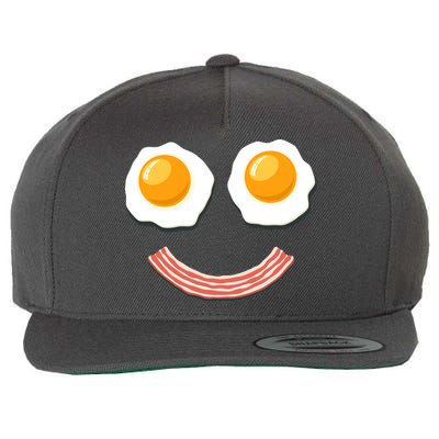 Funny Breakfast Bacon and Eggs Wool Snapback Cap