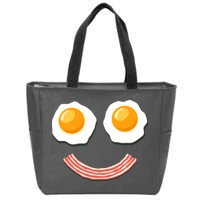 Funny Breakfast Bacon and Eggs Zip Tote Bag