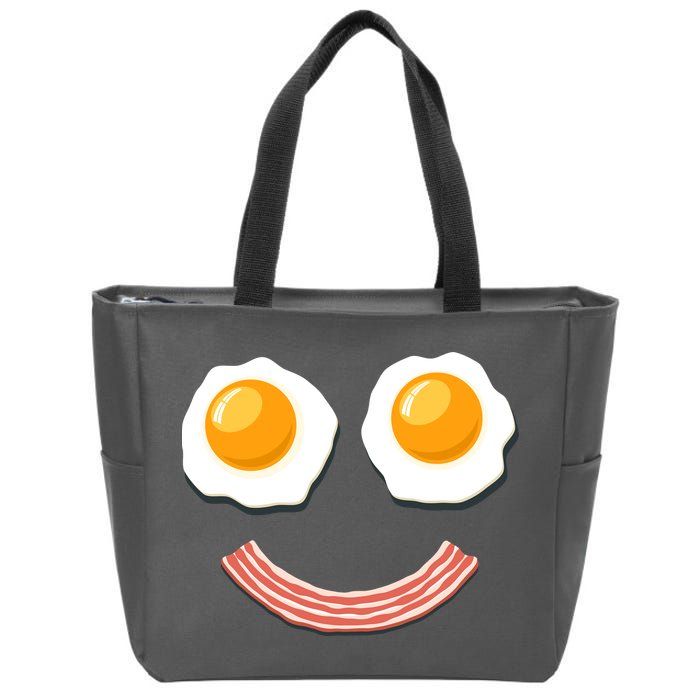 Funny Breakfast Bacon and Eggs Zip Tote Bag