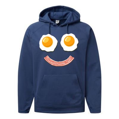 Funny Breakfast Bacon and Eggs Performance Fleece Hoodie