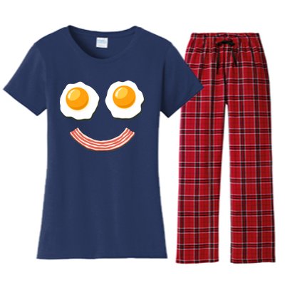 Funny Breakfast Bacon and Eggs Women's Flannel Pajama Set