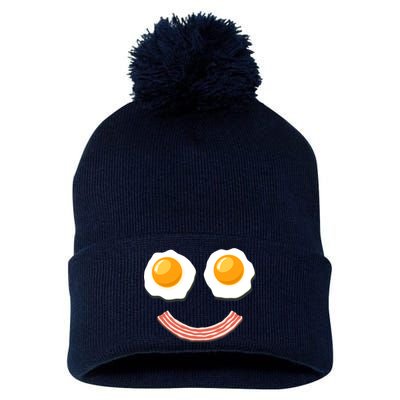 Funny Breakfast Bacon and Eggs Pom Pom 12in Knit Beanie