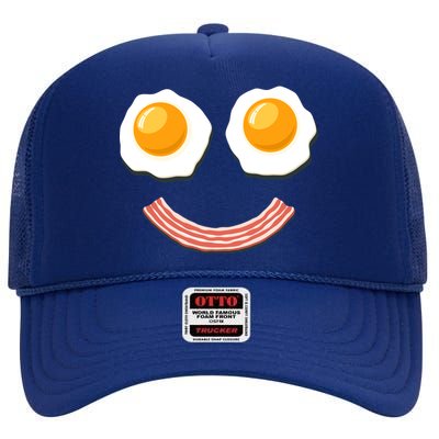 Funny Breakfast Bacon and Eggs High Crown Mesh Back Trucker Hat