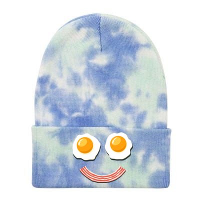 Funny Breakfast Bacon and Eggs Tie Dye 12in Knit Beanie