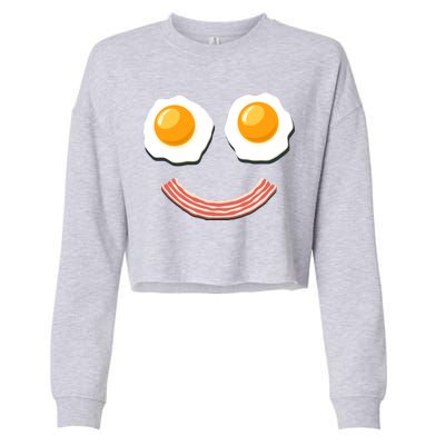 Funny Breakfast Bacon and Eggs Cropped Pullover Crew