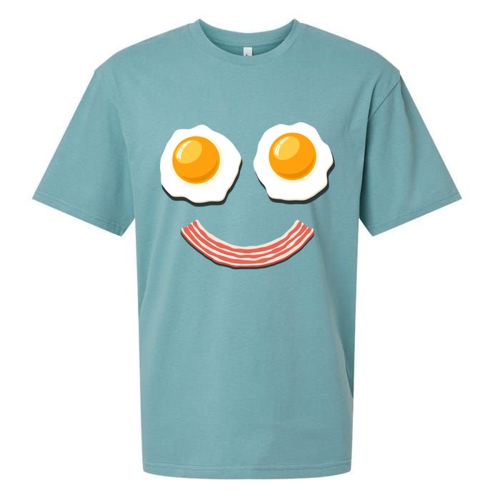 Funny Breakfast Bacon and Eggs Sueded Cloud Jersey T-Shirt