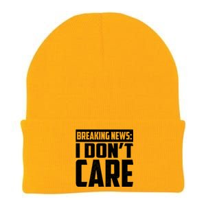 Funny Breaking News I Don't Care Knit Cap Winter Beanie