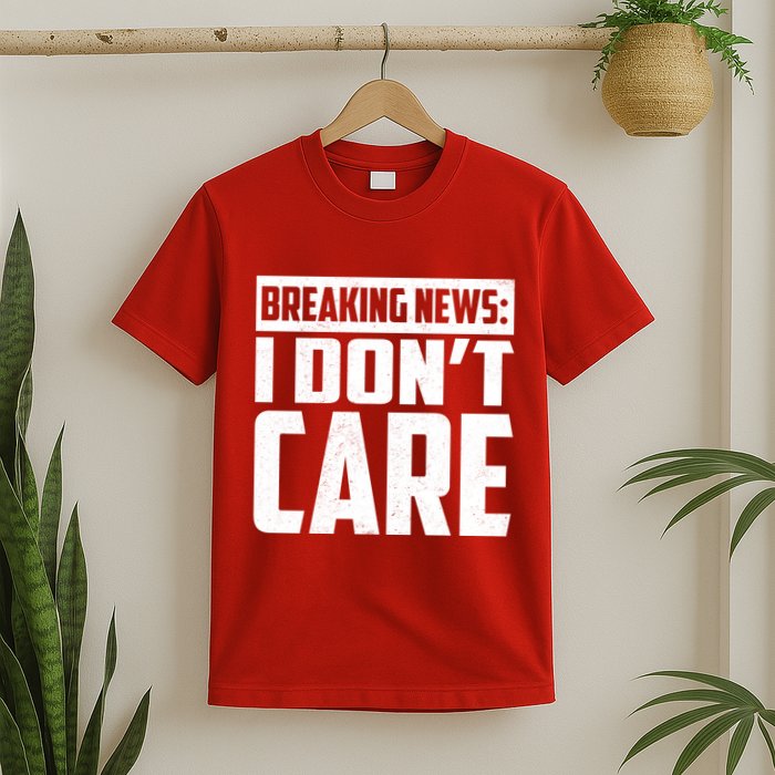 Funny Breaking News I Don't Care T-Shirt