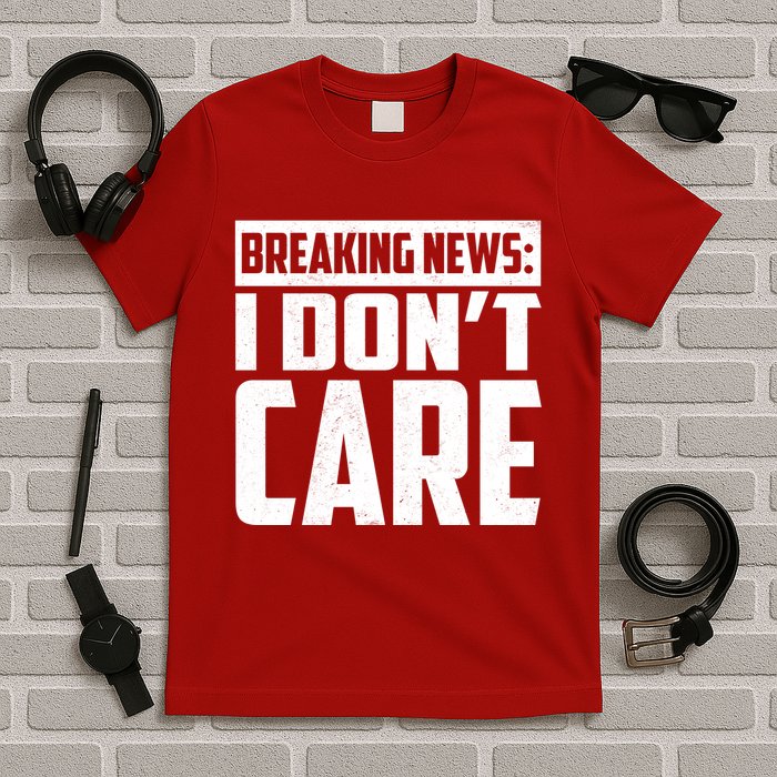 Funny Breaking News I Don't Care T-Shirt
