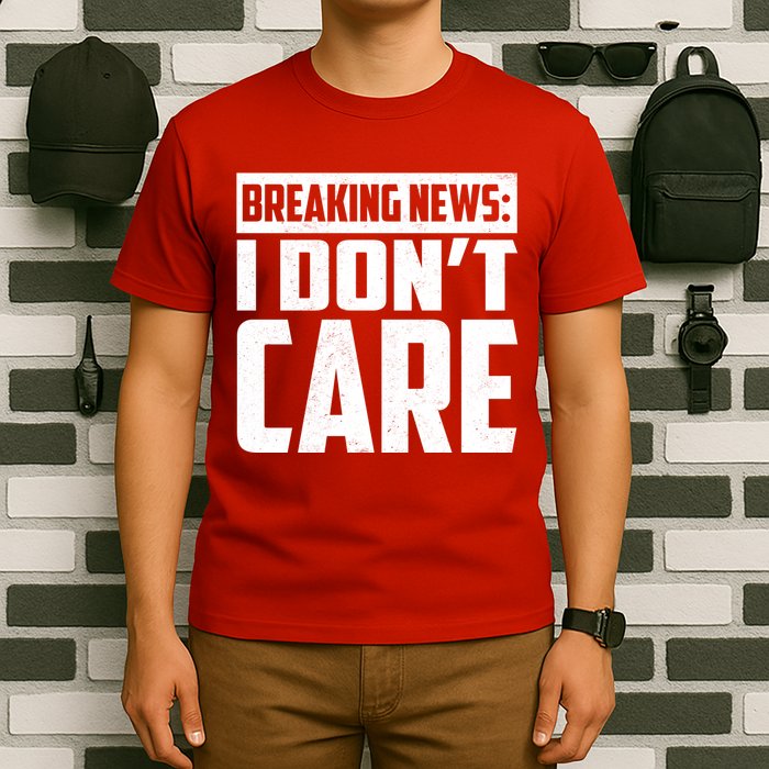 Funny Breaking News I Don't Care T-Shirt