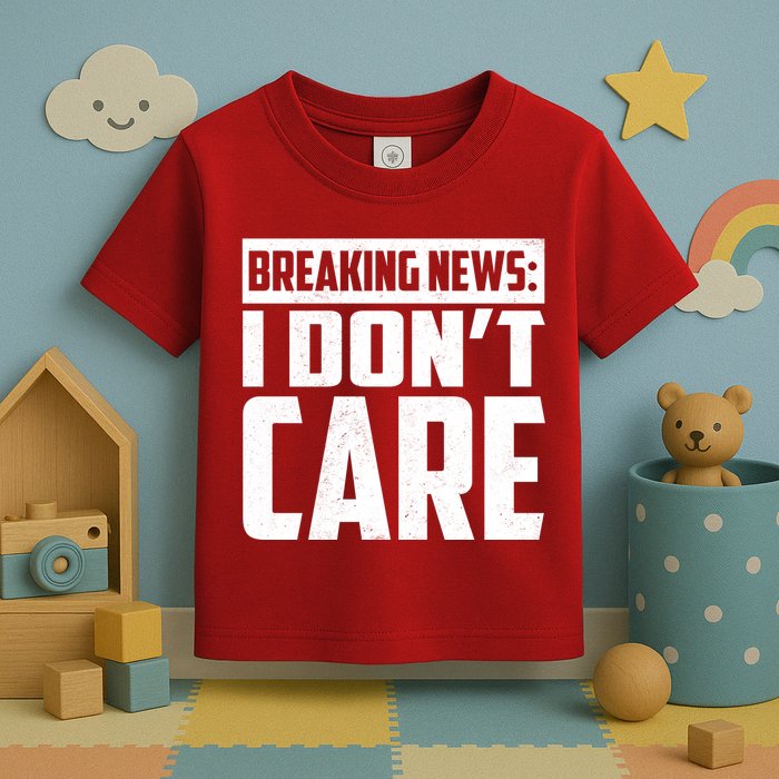 Funny Breaking News I Don't Care Toddler T-Shirt