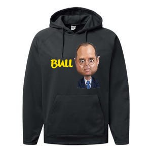 Funny Bull Schiff Meme Adam Schiff Performance Fleece Hoodie