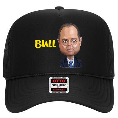 Funny Bull Schiff Meme Adam Schiff High Crown Mesh Back Trucker Hat