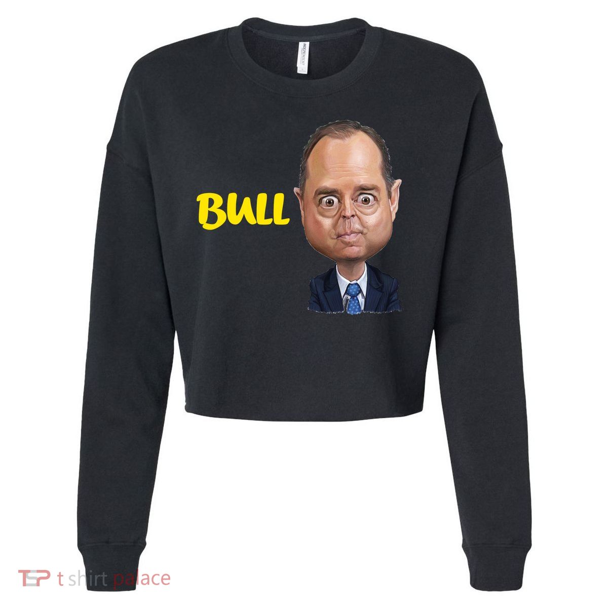 Funny Bull Schiff Meme Adam Schiff Cropped Pullover Crew