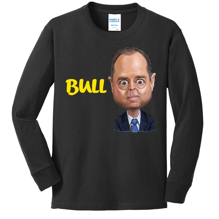 Funny Bull Schiff Meme Adam Schiff Kids Long Sleeve Shirt