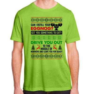 Funny Can I Refill Your Eggnog? Ugly Christmas Sweater Adult ChromaSoft Performance T-Shirt