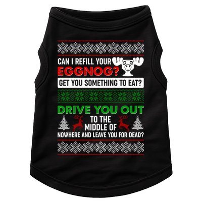 Funny Can I Refill Your Eggnog? Ugly Christmas Sweater Doggie Tank
