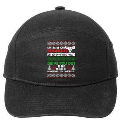 Funny Can I Refill Your Eggnog? Ugly Christmas Sweater 7-Panel Snapback Hat