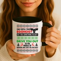 Funny Can I Refill Your Eggnog? Ugly Christmas Sweater Mug