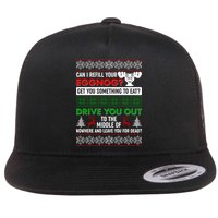 Funny Can I Refill Your Eggnog? Ugly Christmas Sweater Flat Bill Trucker Hat