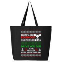 Funny Can I Refill Your Eggnog? Ugly Christmas Sweater 25L Jumbo Tote