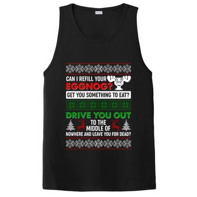Funny Can I Refill Your Eggnog? Ugly Christmas Sweater PosiCharge Competitor Tank