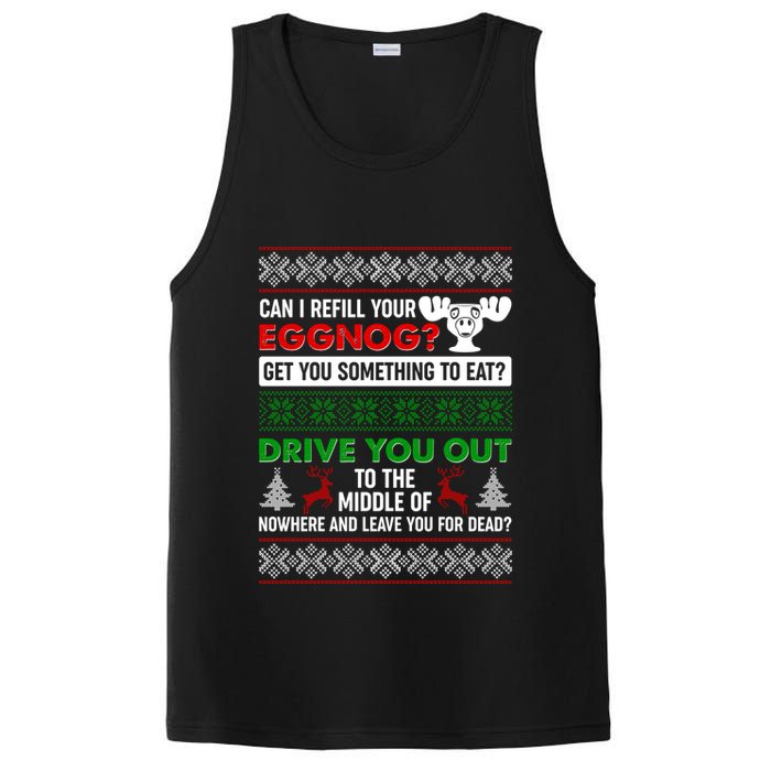 Funny Can I Refill Your Eggnog? Ugly Christmas Sweater PosiCharge Competitor Tank
