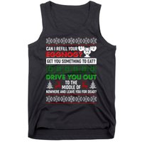 Funny Can I Refill Your Eggnog? Ugly Christmas Sweater Tank Top