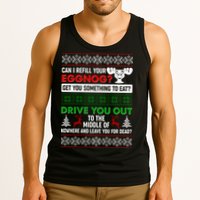 Funny Can I Refill Your Eggnog? Ugly Christmas Sweater Tank Top