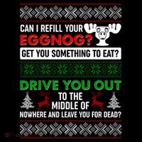 Funny Can I Refill Your Eggnog? Ugly Christmas Sweater Kids T-Shirt